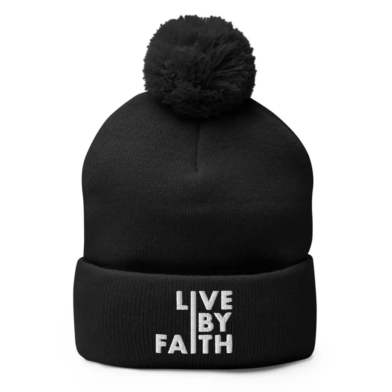 Live By Faith • Pom Knit Hat